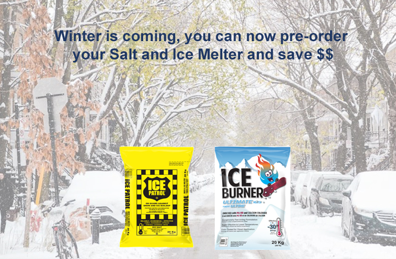 Winter is coming, you can now pre-order  your Salt and Ice Melter and save $$